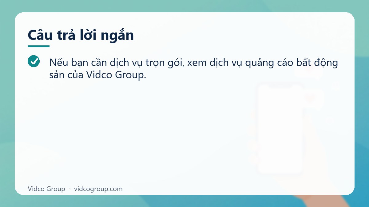 Câu trả lời ngắn: Tối ưu quảng cáo Facebook bất động sản