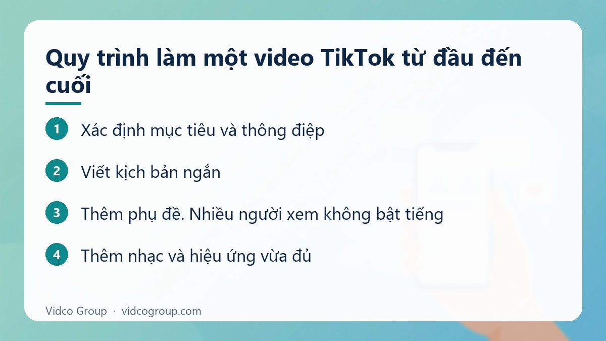 Các bước: Quy trình làm một video TikTok từ đầu đến cuối