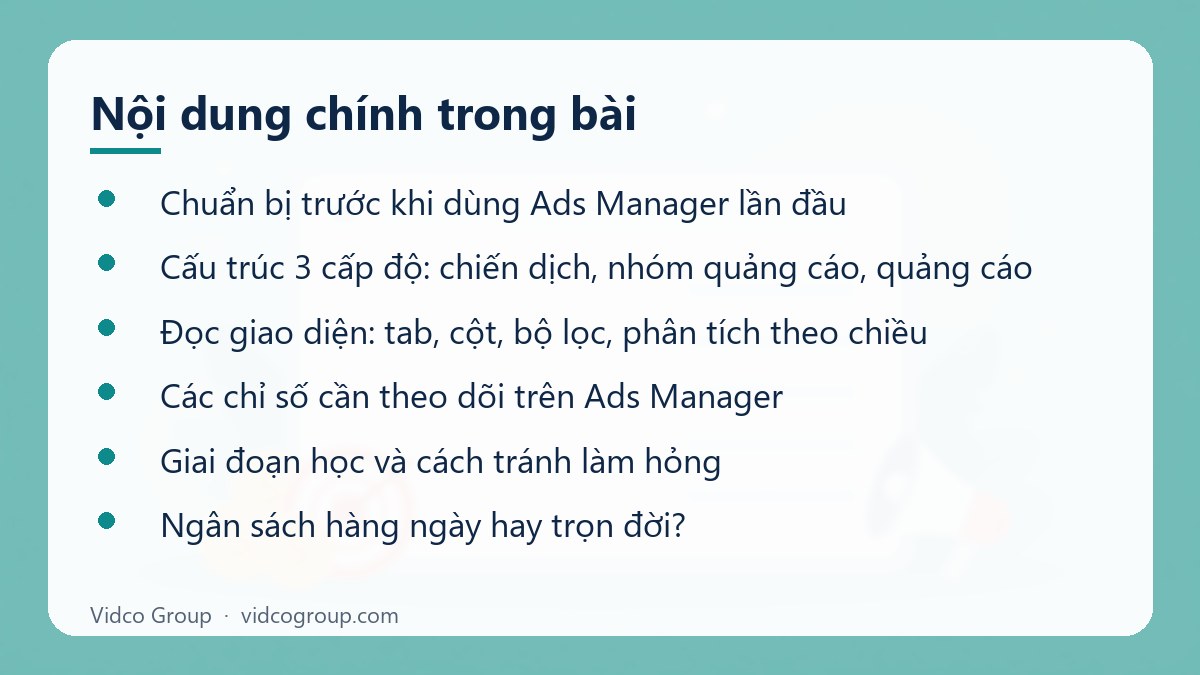 Nội dung chính: Trình quản lý quảng cáo (Ads Manager) là gì