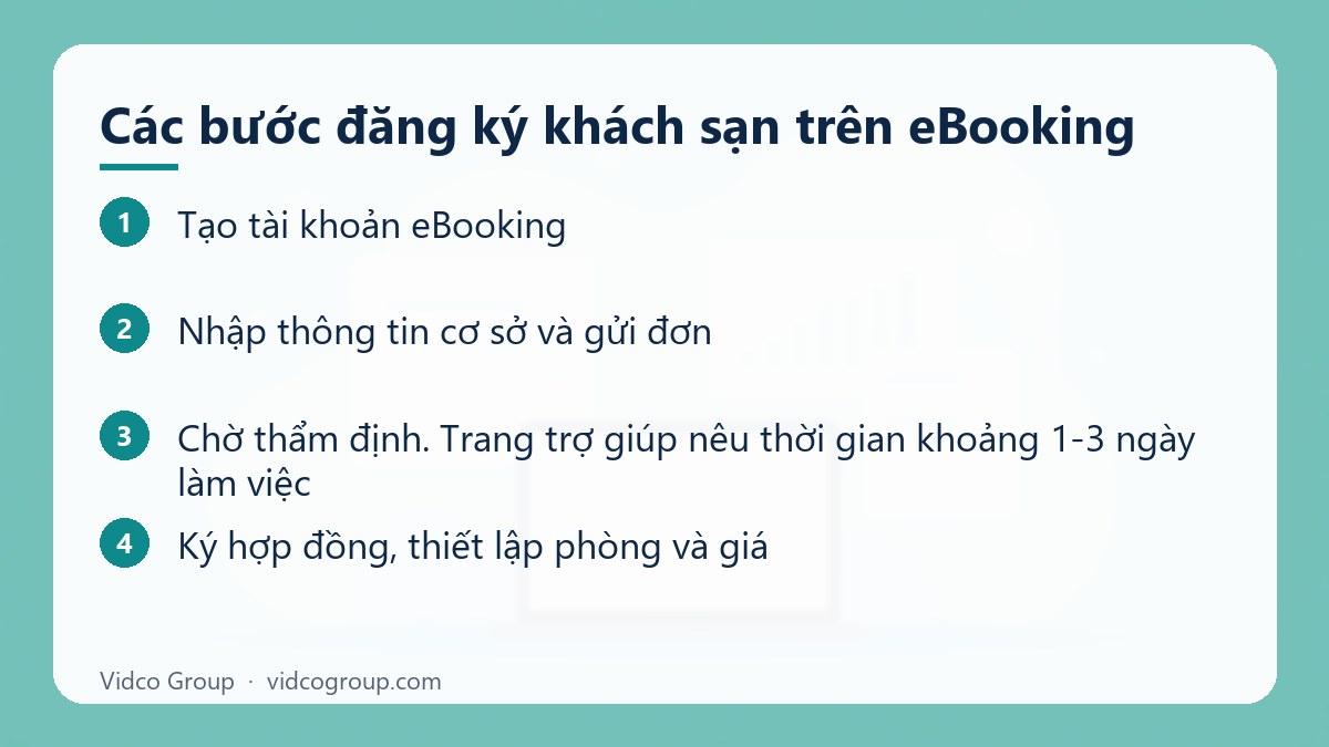 Các bước: Các bước đăng ký khách sạn trên eBooking