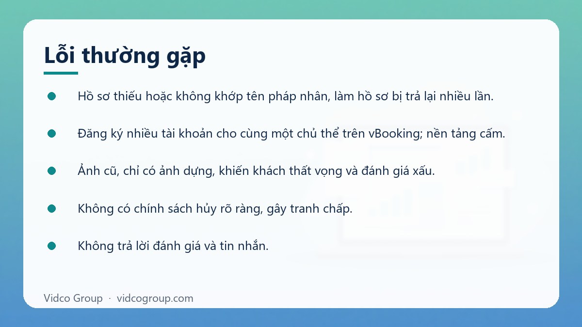 Danh sách: Lỗi thường gặp