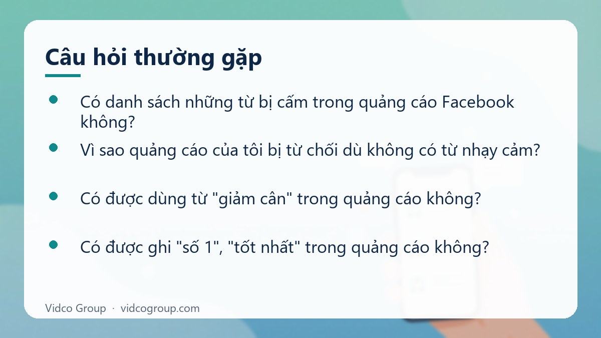 Một số câu hỏi thường gặp về Những từ bị cấm trong quảng cáo Facebook và cách viết lại