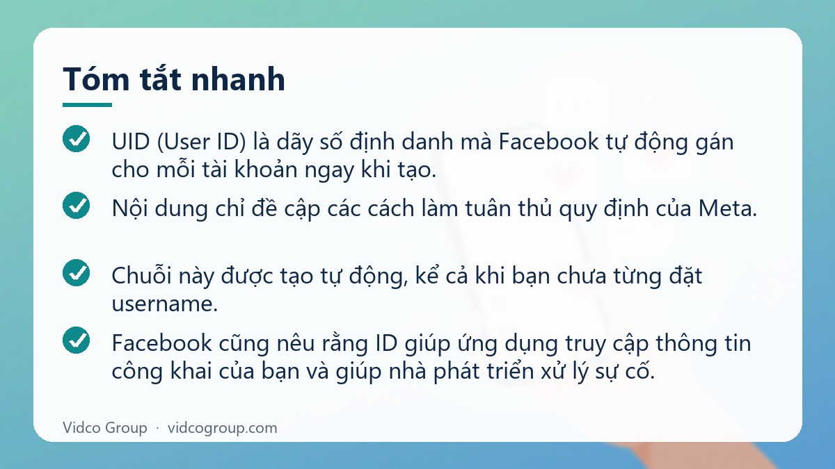 Tóm tắt nhanh: UID Facebook là gì