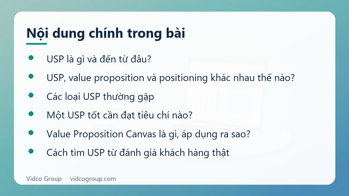 Nội dung chính: USP là gì