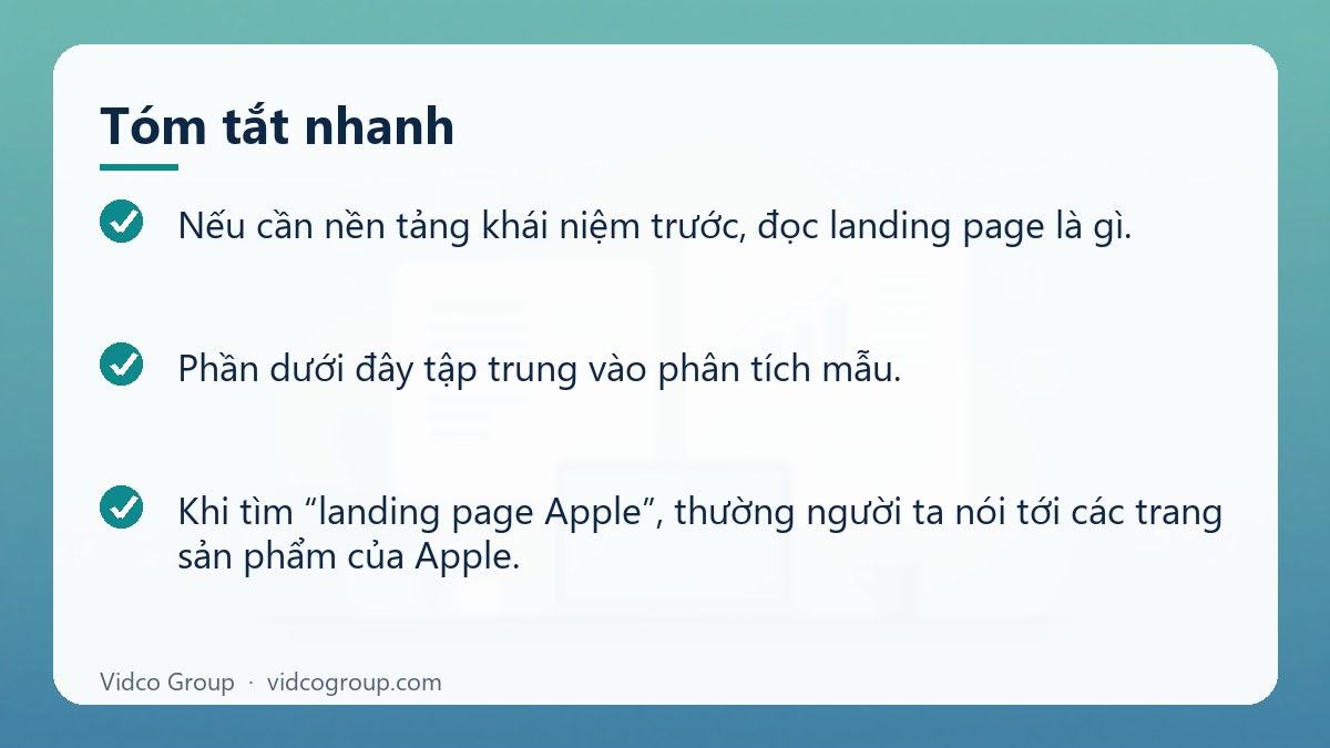 Tóm tắt nhanh: Ví Dụ Landing Page Hiệu Quả