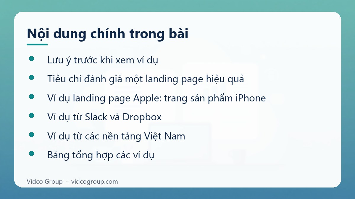 Nội dung chính: Ví Dụ Landing Page Hiệu Quả
