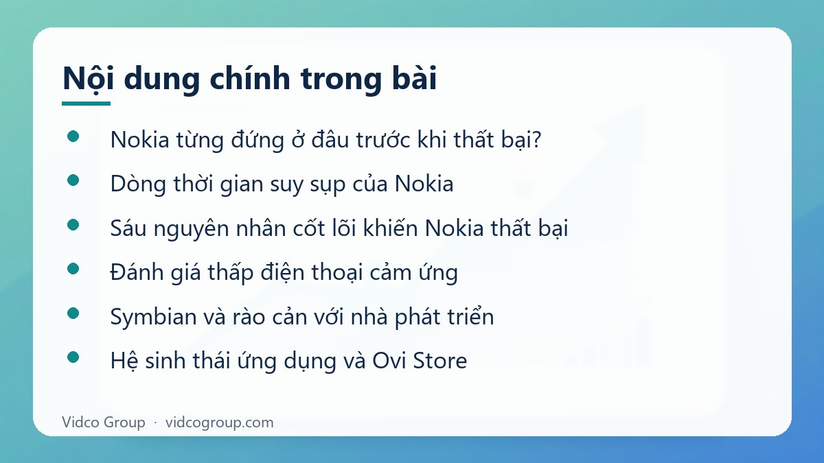 Nội dung chính: Vì sao Nokia thất bại