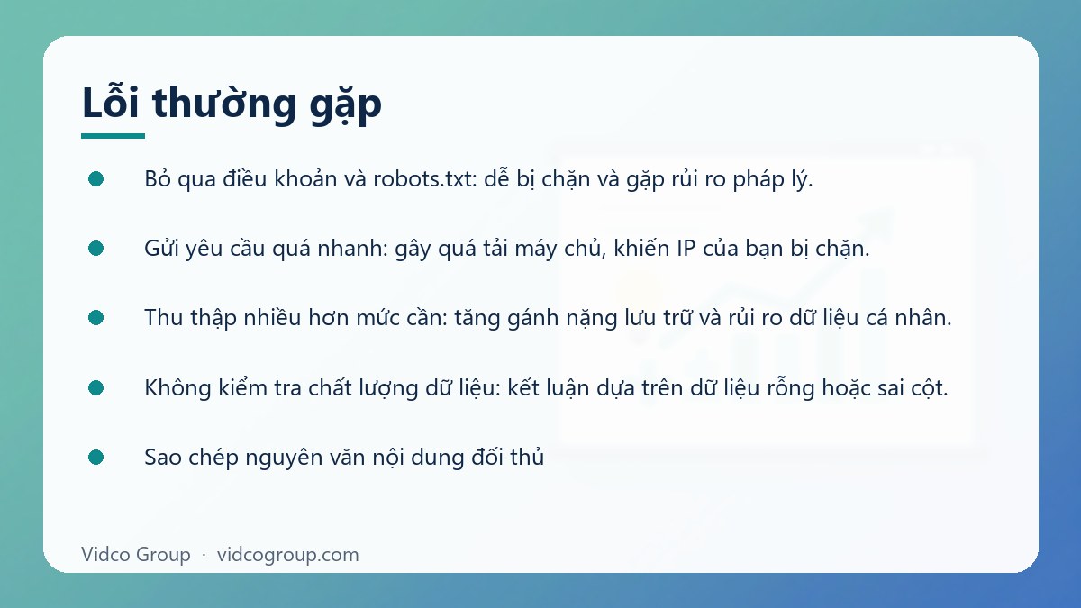 Danh sách: Lỗi thường gặp
