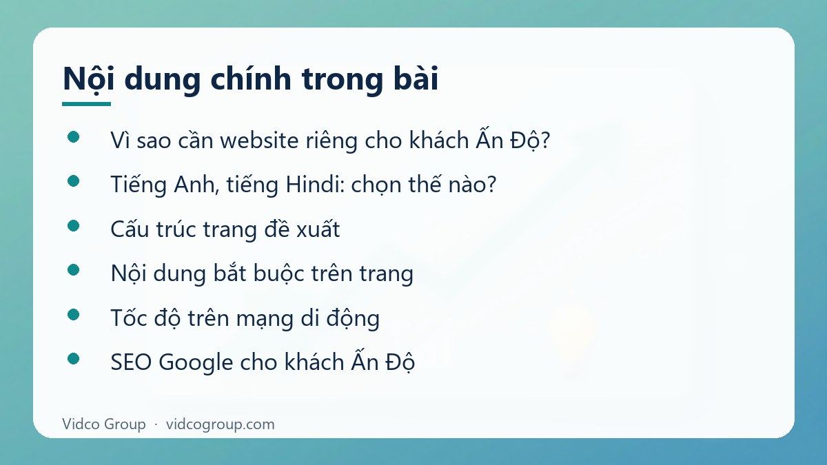 Nội dung chính: Website tiếng Anh cho khách Ấn Độ