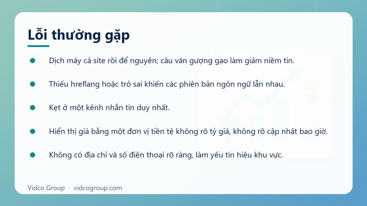 Danh sách: Lỗi thường gặp
