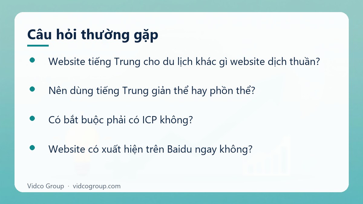 Một số câu hỏi thường gặp về Website tiếng Trung cho du lịch