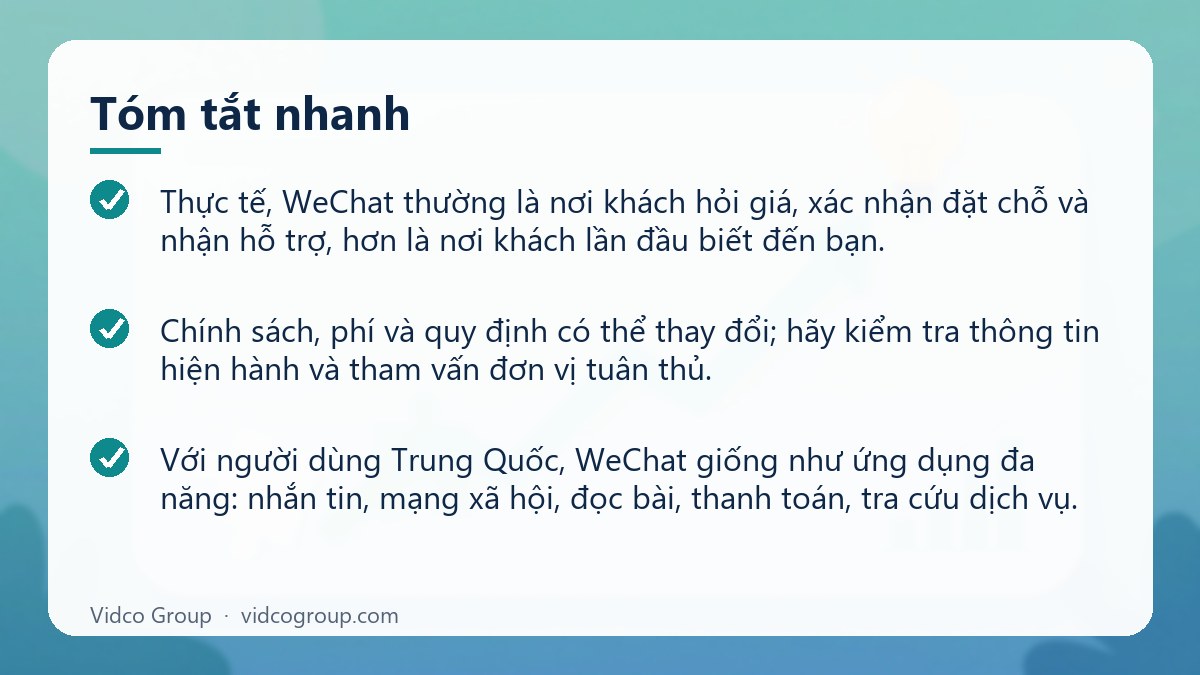 Tóm tắt nhanh: WeChat marketing du lịch