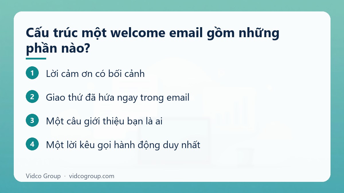 Các bước: Cấu trúc một welcome email gồm những phần nào?