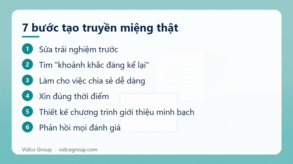 Các bước: 7 bước tạo truyền miệng thật