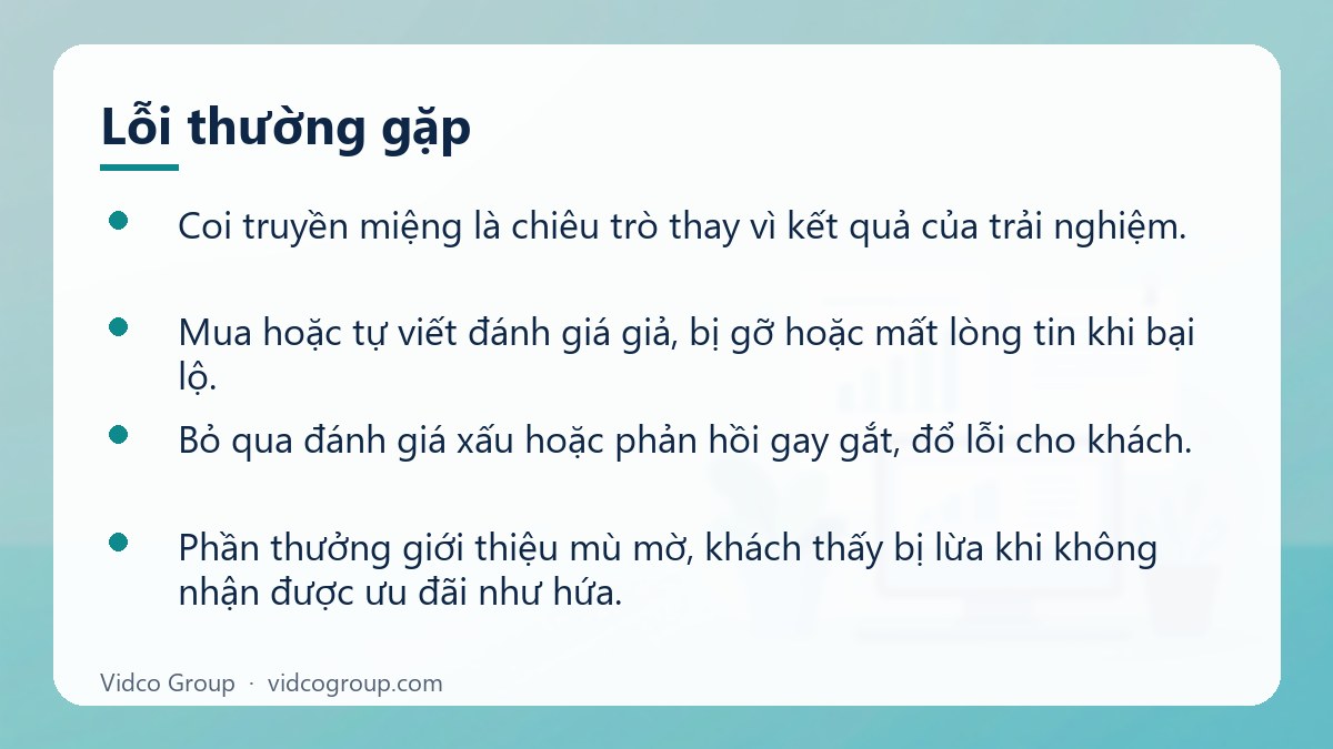 Danh sách: Lỗi thường gặp