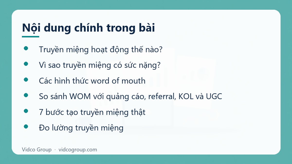 Nội dung chính: Word of mouth là gì