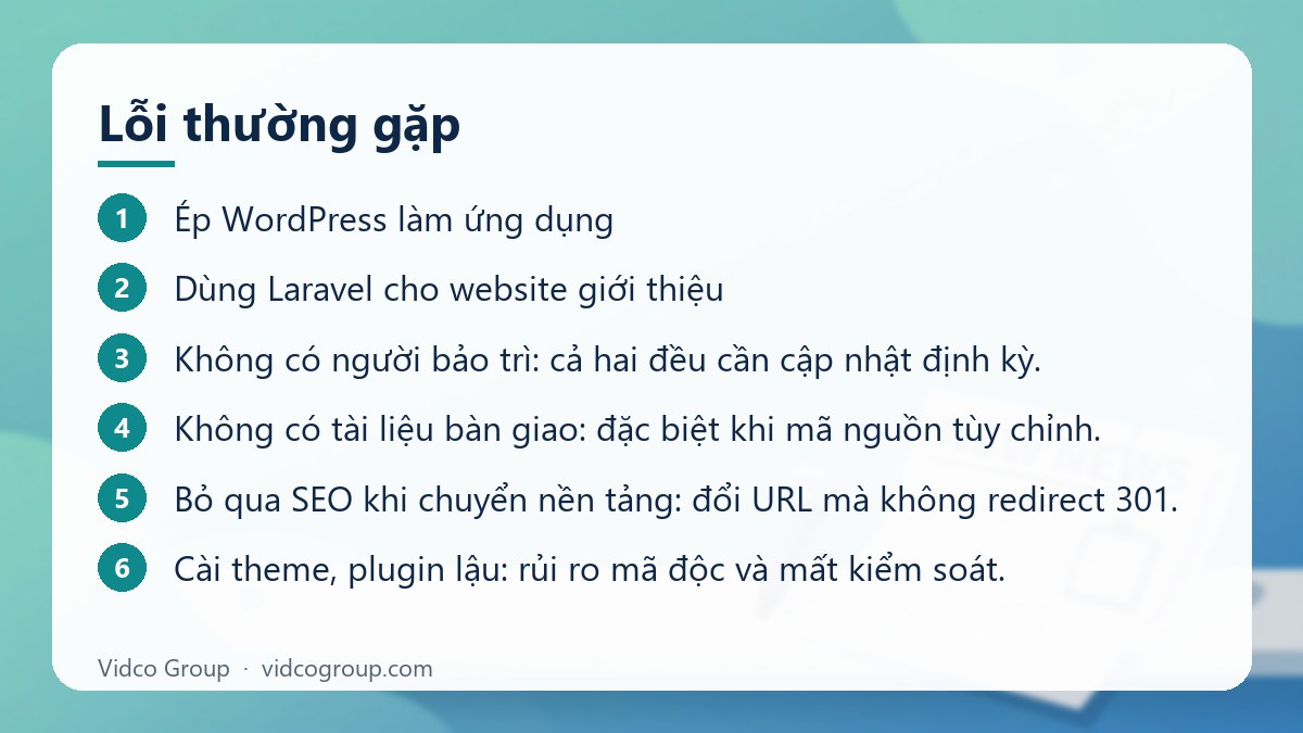 Các bước: Lỗi thường gặp