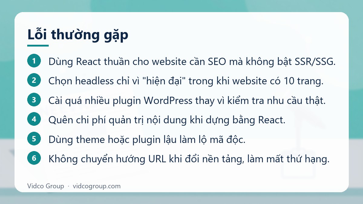 Các bước: Lỗi thường gặp