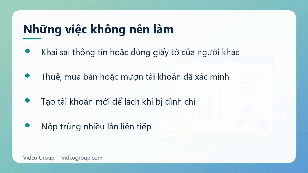 Danh sách: Những việc không nên làm