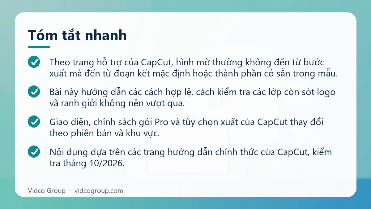 Tóm tắt nhanh: Cách xóa logo CapCut khi edit video đúng cách