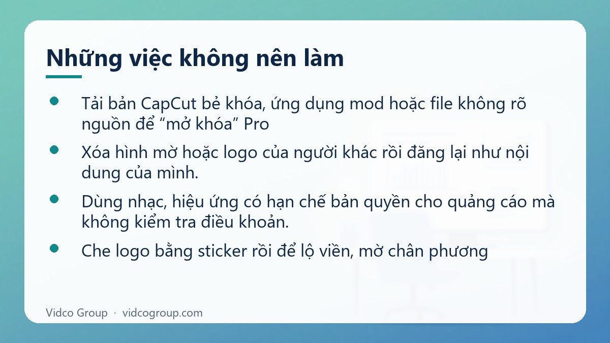 Danh sách: Những việc không nên làm