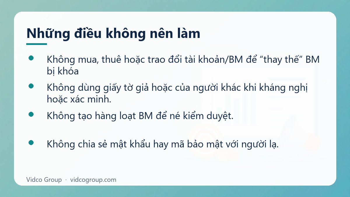 Danh sách: Những điều không nên làm