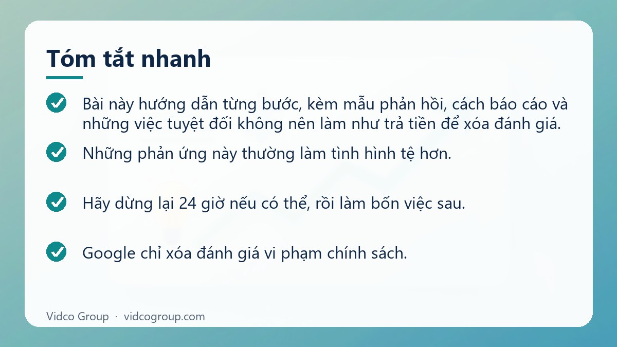 Tóm tắt nhanh: Đánh giá 1 sao Google Map