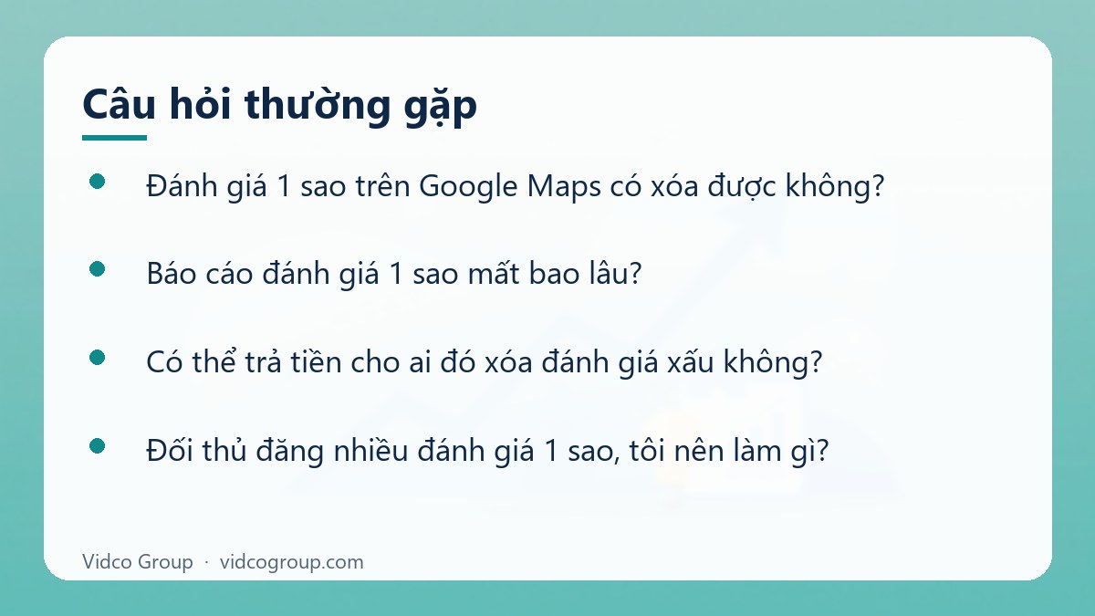 Một số câu hỏi thường gặp về Đánh giá 1 sao Google Map