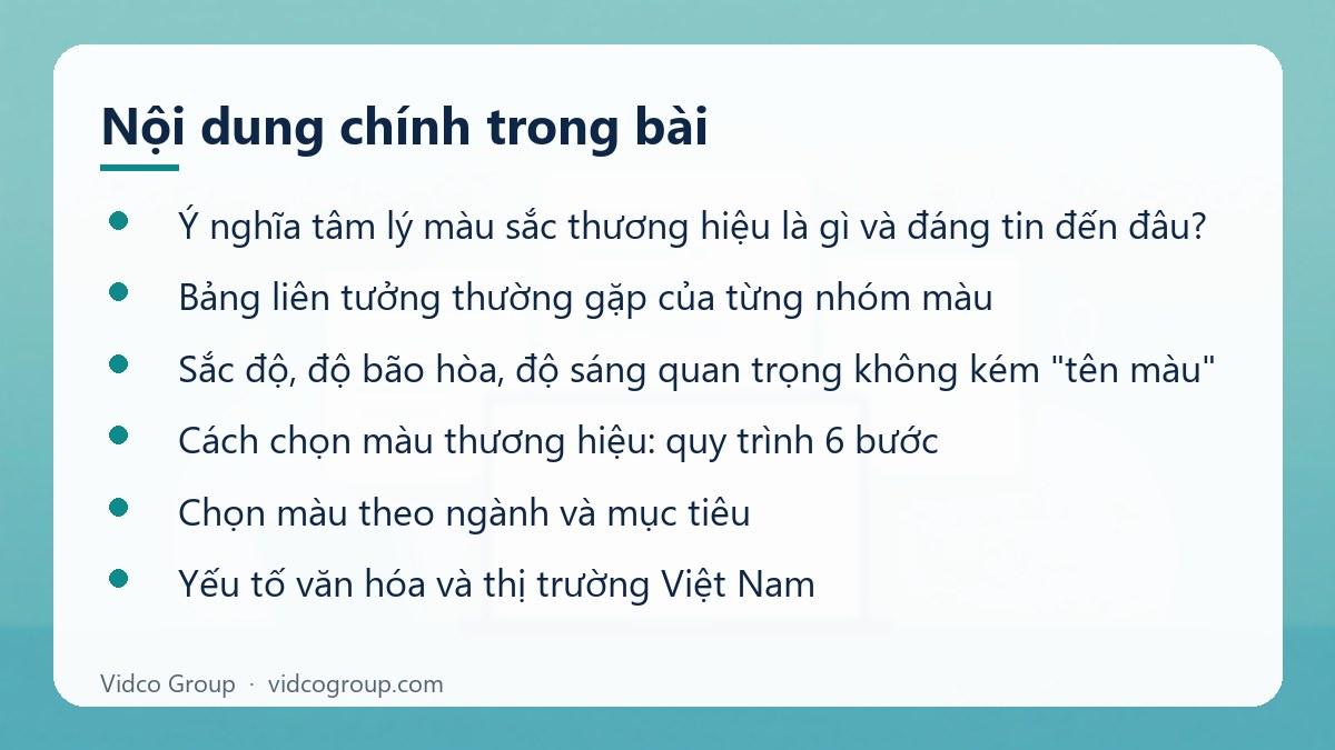 Nội dung chính: Ý nghĩa tâm lý màu sắc thương hiệu và cách chọn màu