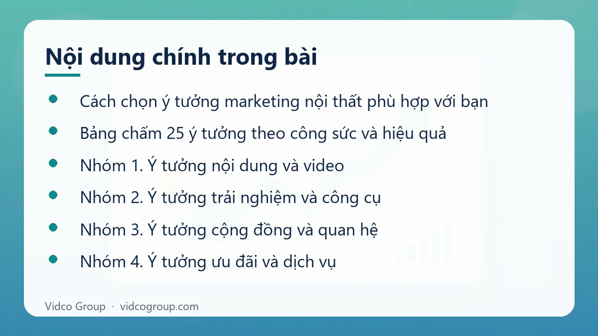 Nội dung chính: Ý tưởng marketing nội thất độc đáo