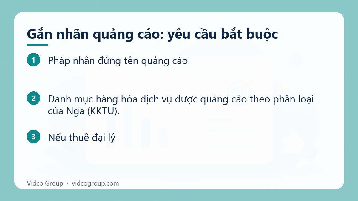 Các bước: Gắn nhãn quảng cáo: yêu cầu bắt buộc
