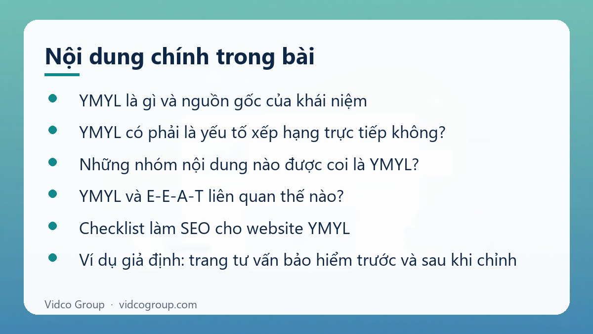 Nội dung chính: YMYL là gì