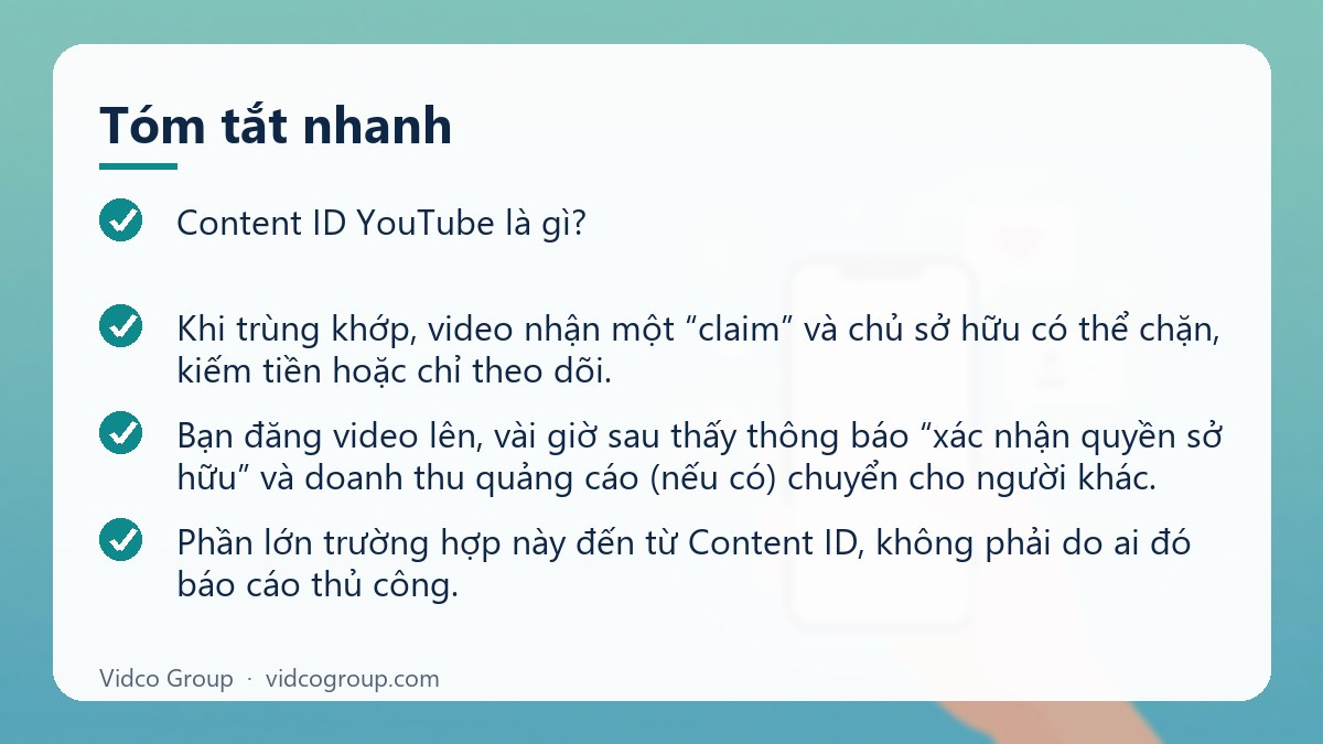 Tóm tắt nhanh: Content ID YouTube là gì
